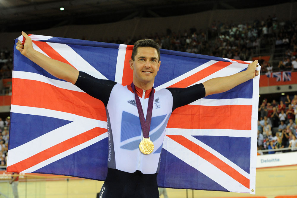 Mark Colbourne celebrates winning C1 pursuit, London 2012 Paralympic Games, track day two, afternoon Mark Colbourne celebrates winning C1 pursuit, London 2012 Paralympic Games, track day two, afternoon
