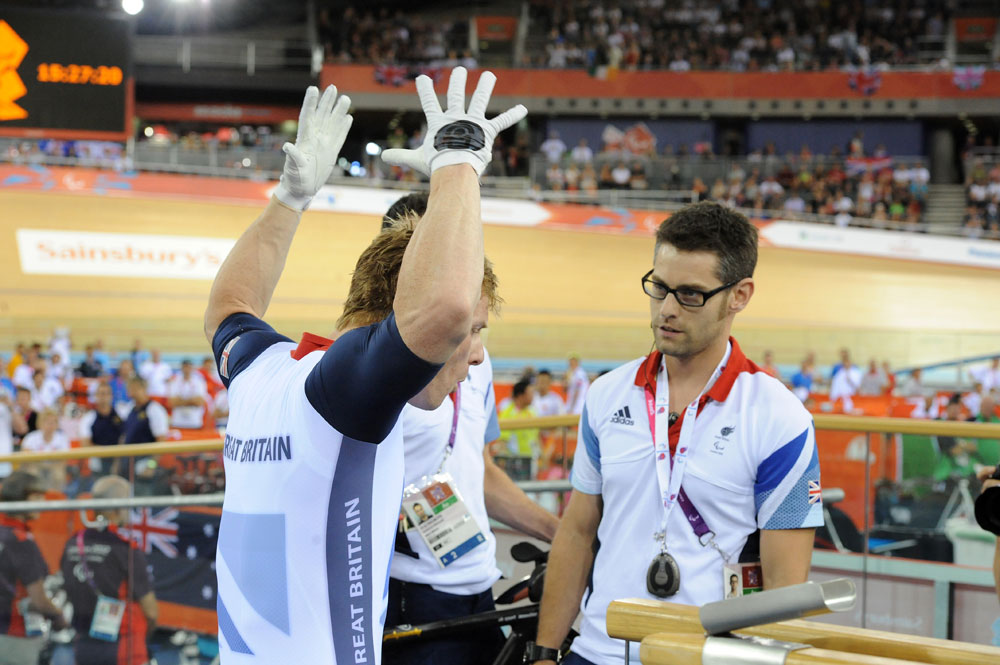 para12-track2-pm-Cundy-furious-2.jpg Jody Cundy furious after elimination, London 2012 Paralympic Games, track day two, afternoon