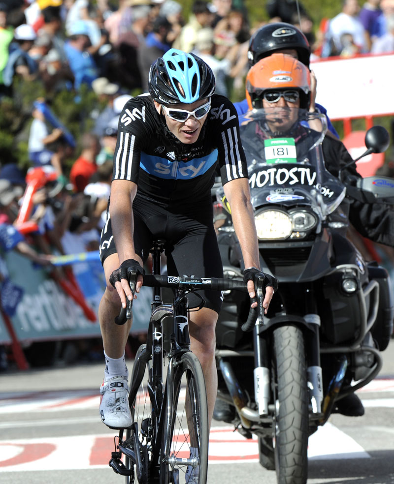 Chris Froome finishes, Vuelta a Espana 2012, stage 14