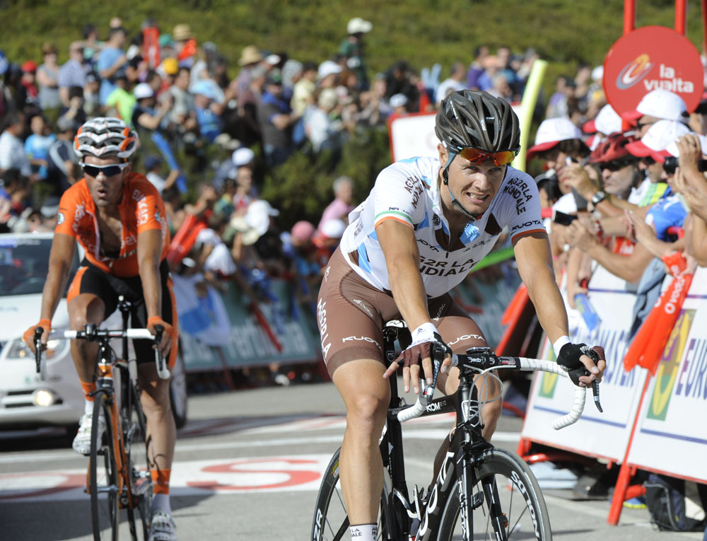 Nicolas Roche finishes, Vuelta a Espana 2012, stage 14