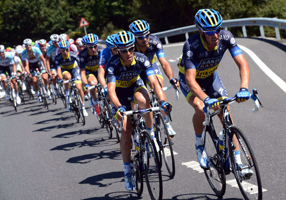 Photo: Saxo Bank lead, Vuelta a Espana 2012, stage 14.