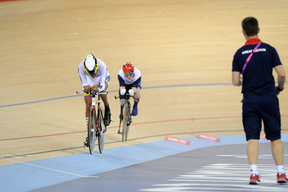 Jody Cundy makes the catch, London 2012 Paralympic Games, track day three afternoon