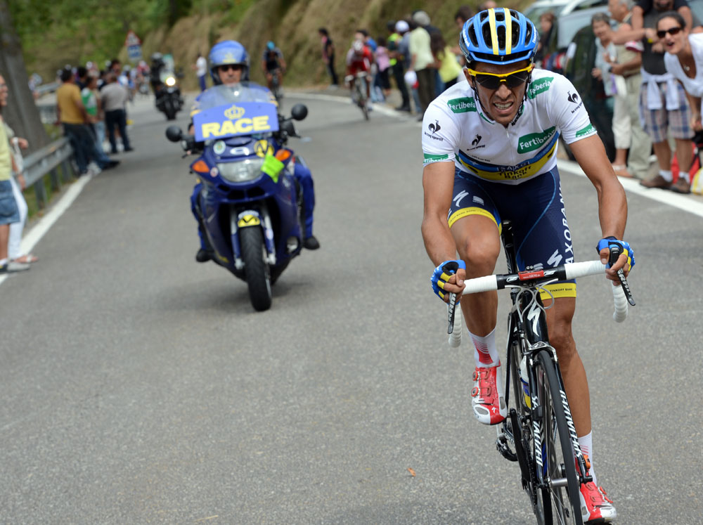 Alberto Contador attacks, Vuelta a Espana 2012, stage 17