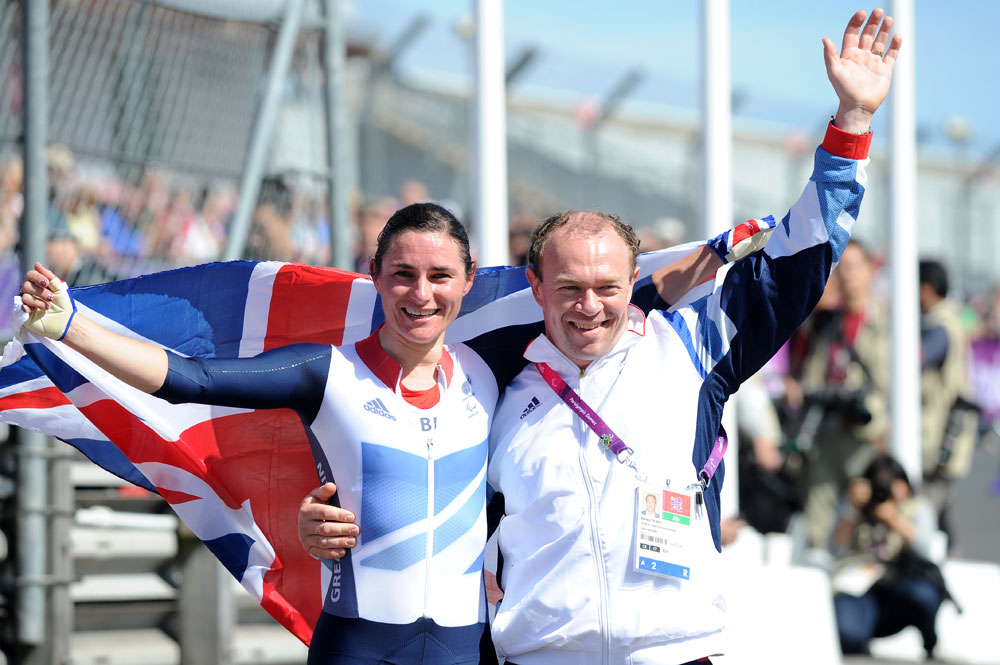 Sarah and Barney Storey, London 2012 Paralympic Games, road day one
