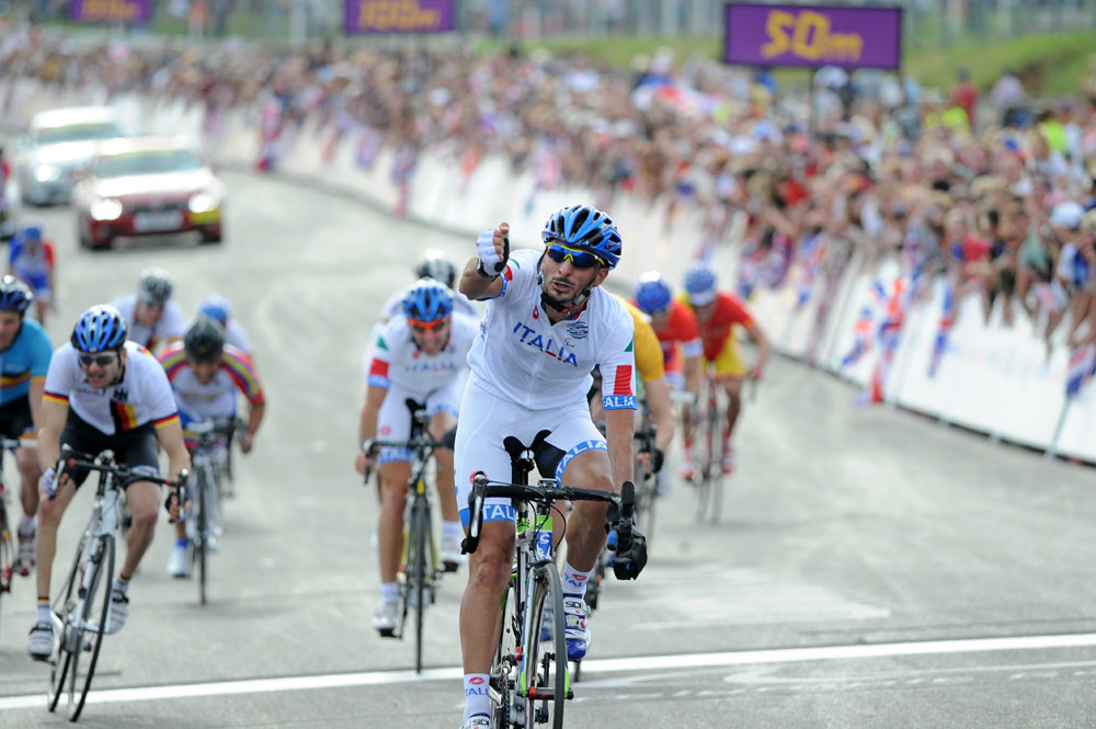 Bargna podium, London 2012 Paralympics Games, road cycling day two