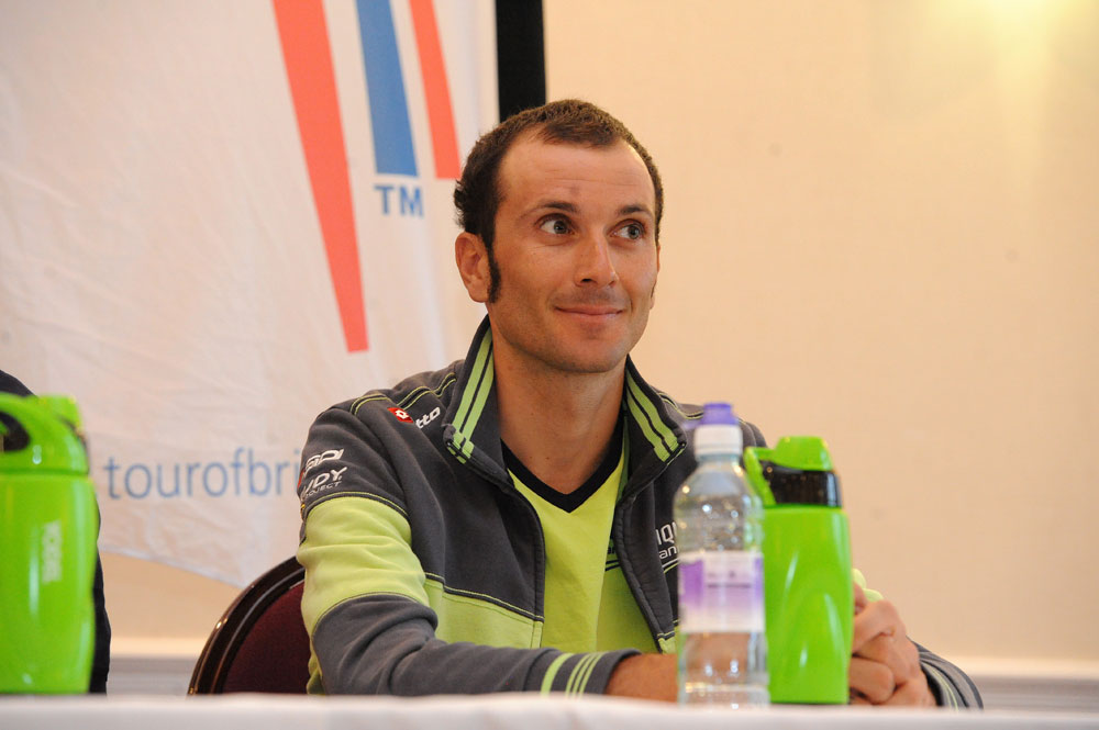 Ivan Basso press conference, Tour of Britain 2012