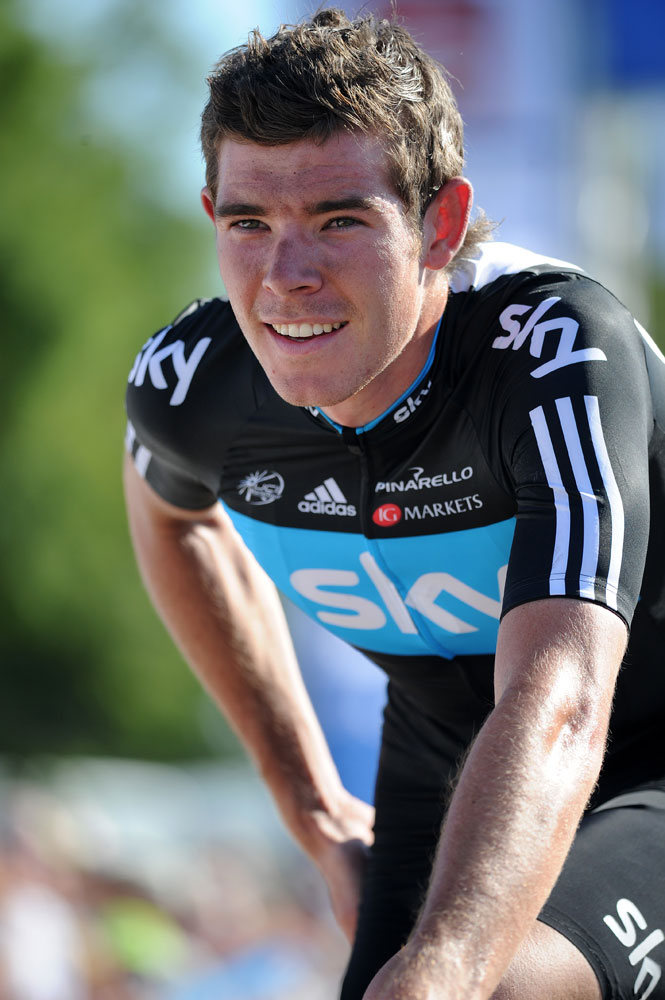 Luke Rowe rolls to podium, Tour of Britain 2012, stage one