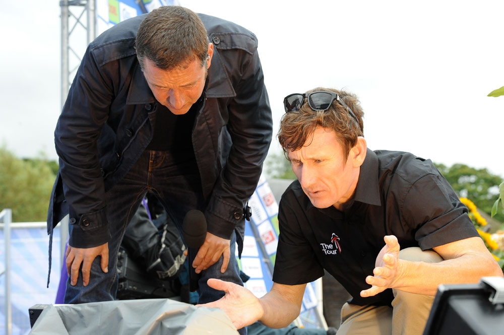 Checking finish pics, Tour of Britain 2012, stage two