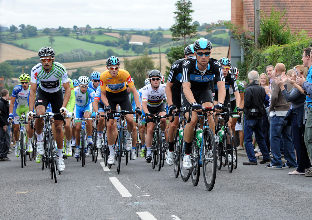First climb at Cross o' th' Hands, Tour of Britain 2012, stage two