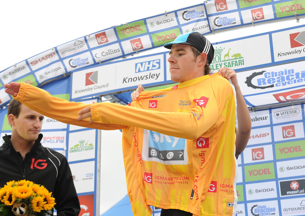 Luke Rowe keeps overall lead, Tour of Britain 2012, stage two