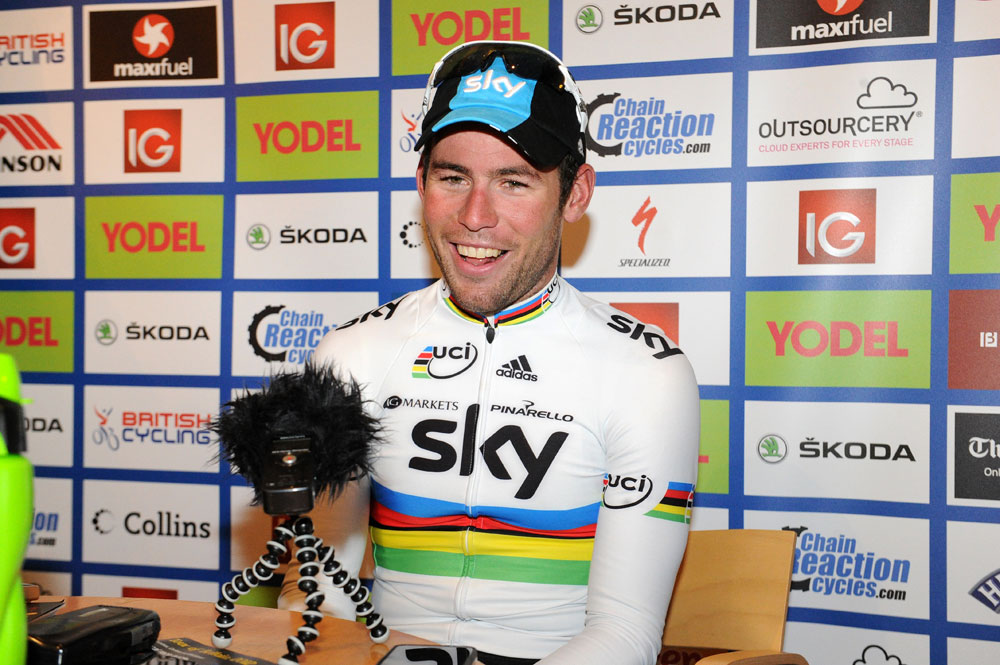 Mark Cavendish in press conference, Tour of Britain 2012, stage three