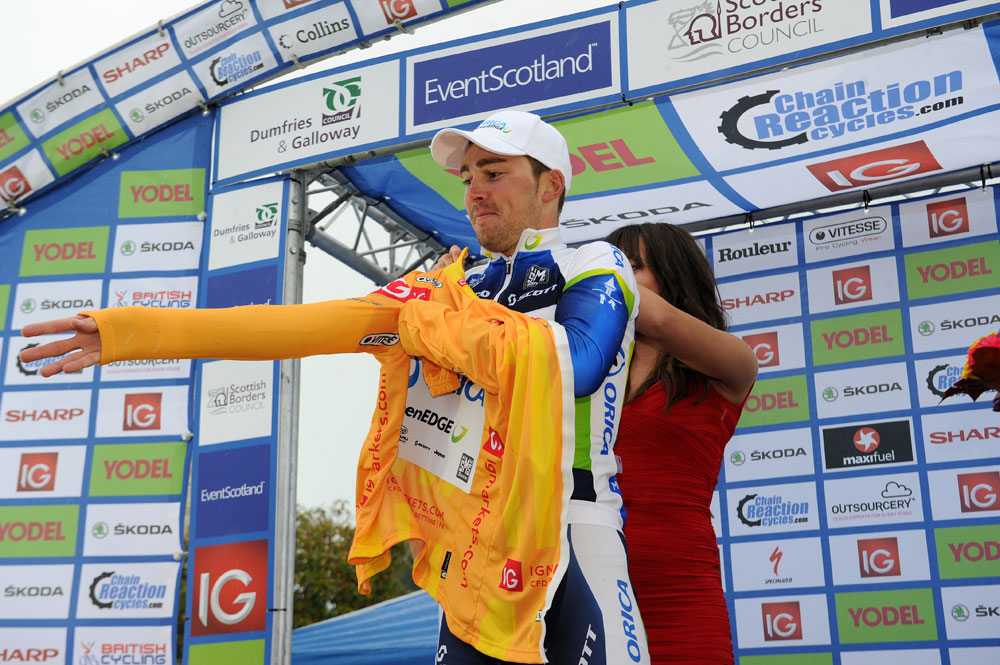 Leigh Howard in the lead, Tour of Britain 2012, stage three