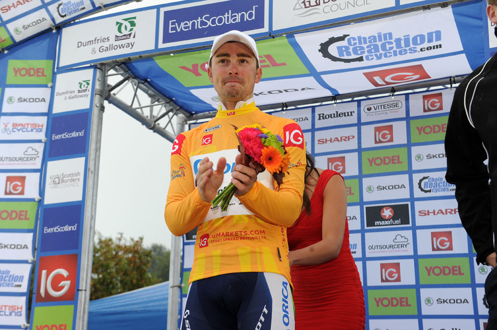 Leigh Howard in the lead, Tour of Britain 2012, stage three
