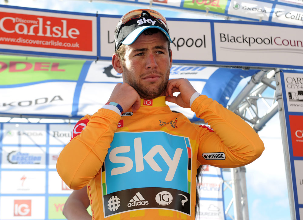 Mark Cavendish in lead, Tour of Britain 2012, stage four