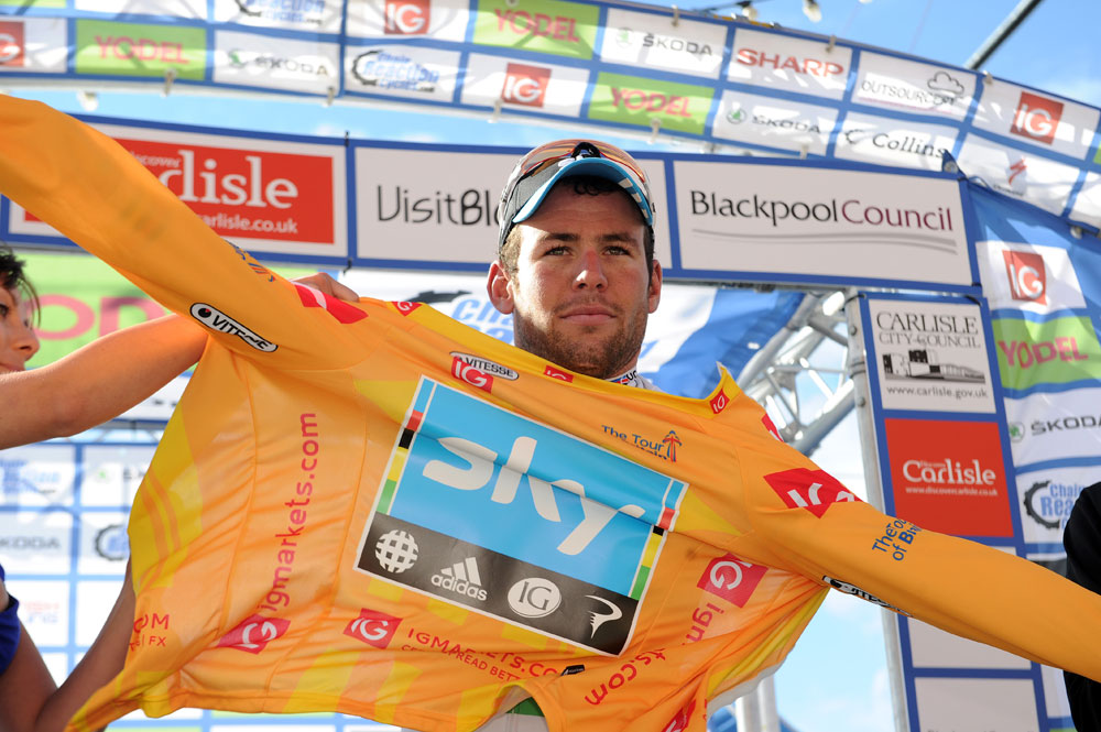 Mark Cavendish in lead, Tour of Britain 2012, stage four