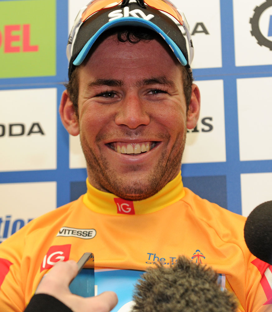 Mark Cavendish interviewed, Tour of Britain 2012, stage four