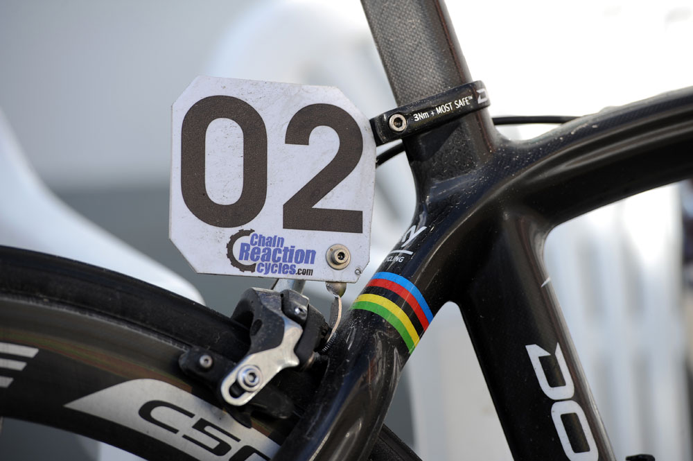 Mark Cavendish's race number, Tour of Britain 2012, stage four
