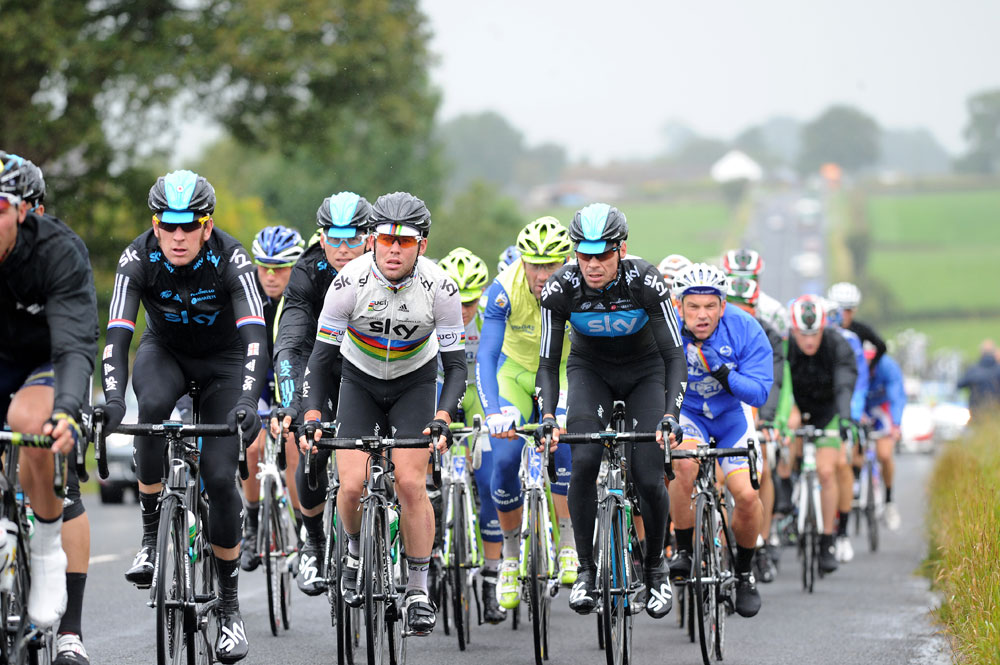 Bradley Wiggins, Mark Cavendish and Jeremy Hunt, Tour of Britain 2012, stage four