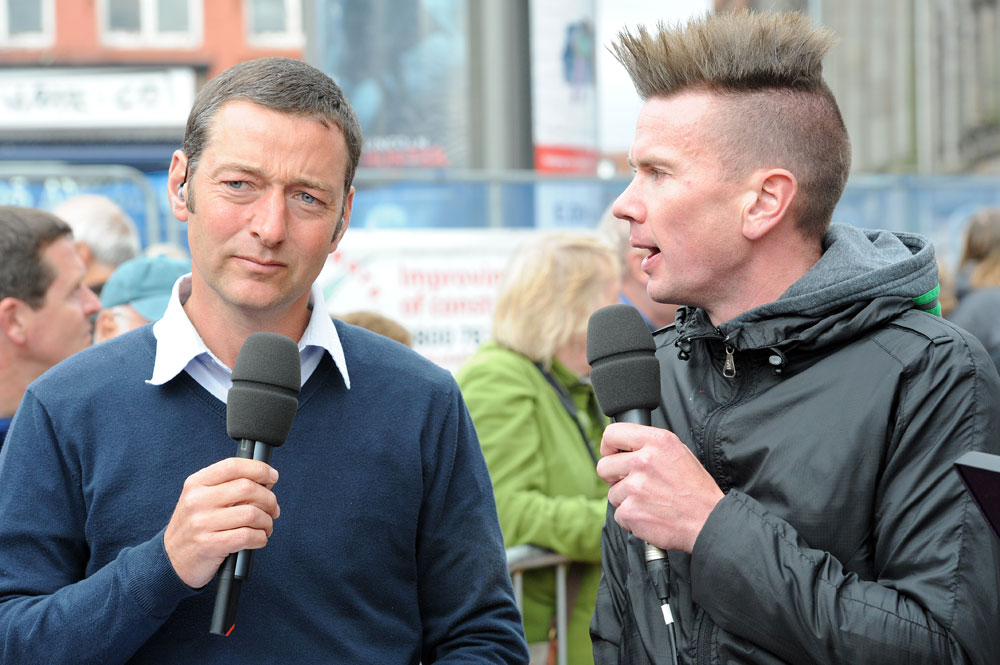 Rik Waddon and Ned Boulting, Tour of Britain 2012, stage five