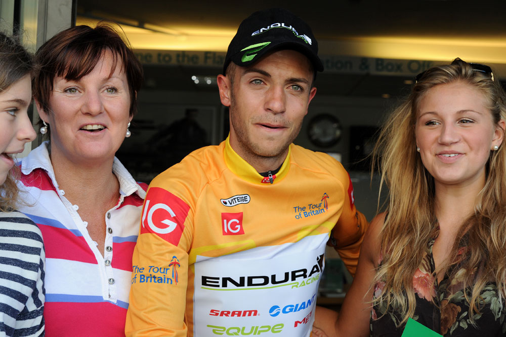 Jonathan Tiernan-Locke and fans, Tour of Britain 2012, stage seven