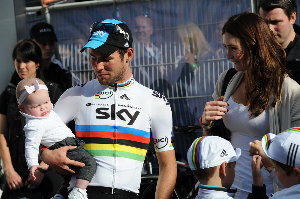 Mark Cavendish and family, Tour of Britain 2012, stage eight