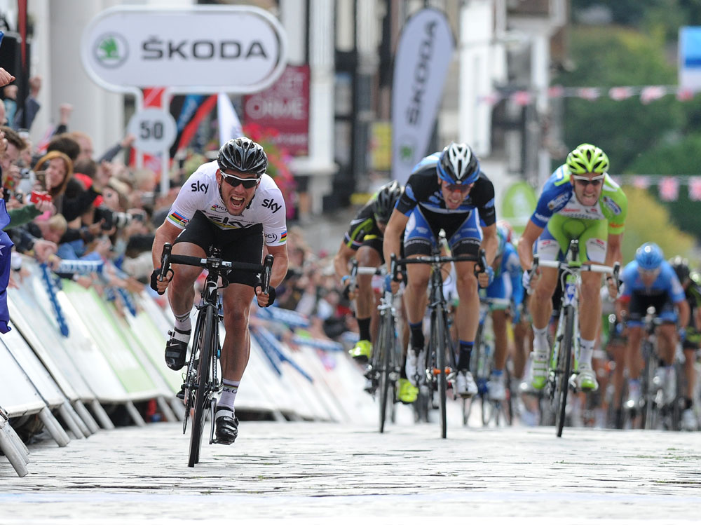 Mark Cavendish sprints, Tour of Britain 2012, stage eight