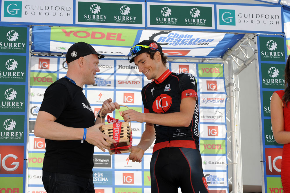 tob12st8-Richardson-Caombativity-Stage-8-2.jpg Simon Richardson, combativity award on stage eight, Tour of Britain 2012, stage eight
