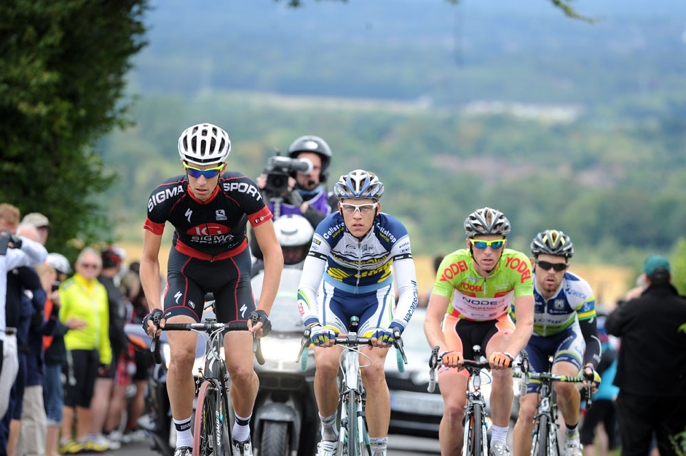 Simon Richardson leads break, Tour of Britain 2012, stage eight
