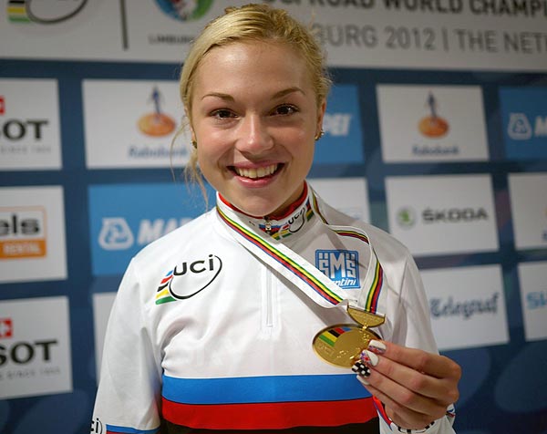 Lucy Garner wins 2012 junior world road race title Lucy Garner wins 2012 junior world road race title