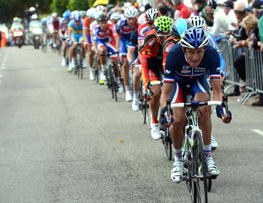 Jerome Coppel in escape. Men's road race, Road World Championships 2012 Jerome Coppel in escape. Men's road race, Road World Championships 2012