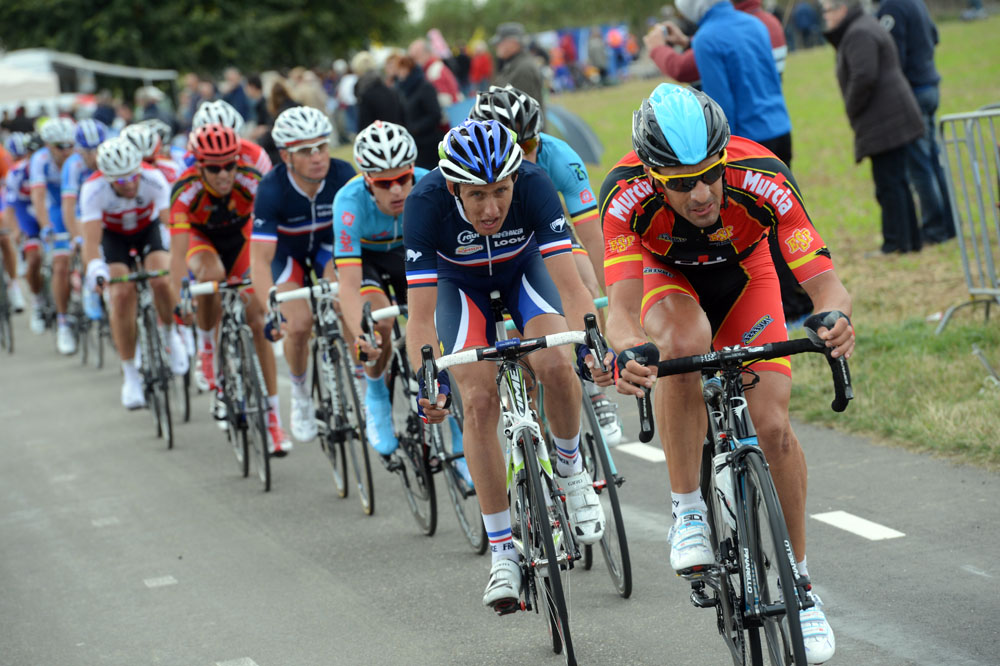 Juan Antonio Flecha and Jerome Coppel in escape. Men's road race, Road World Championships 2012