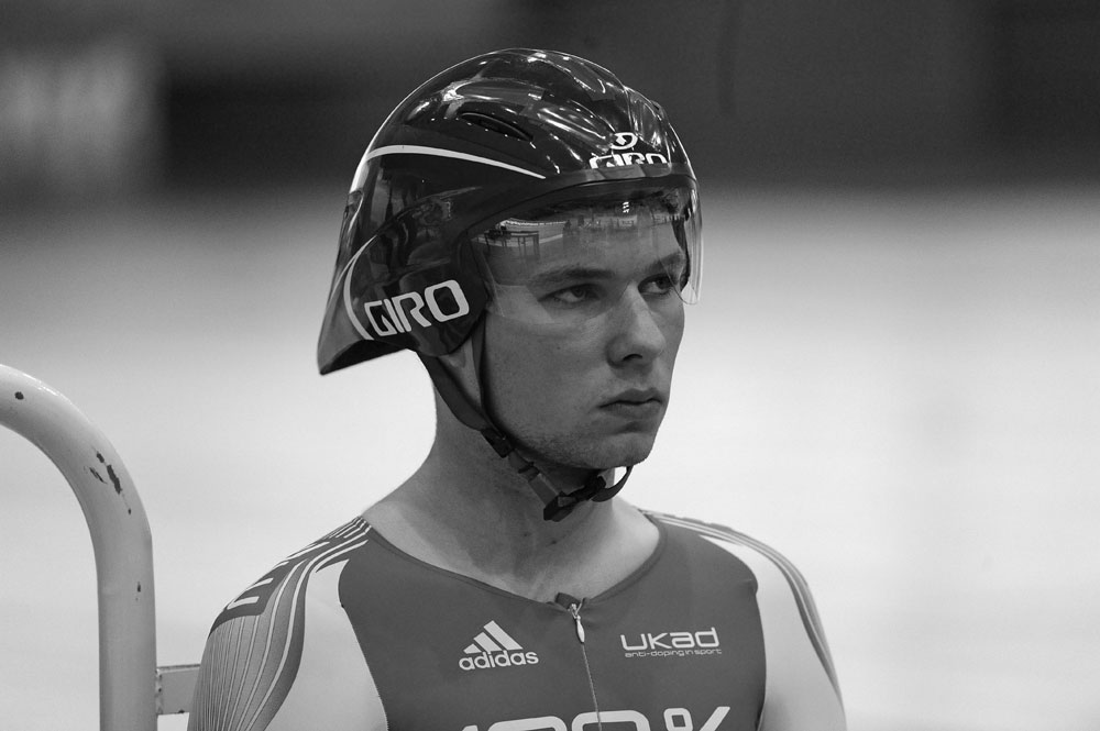 Owain Doull waits, British national track championships 2012