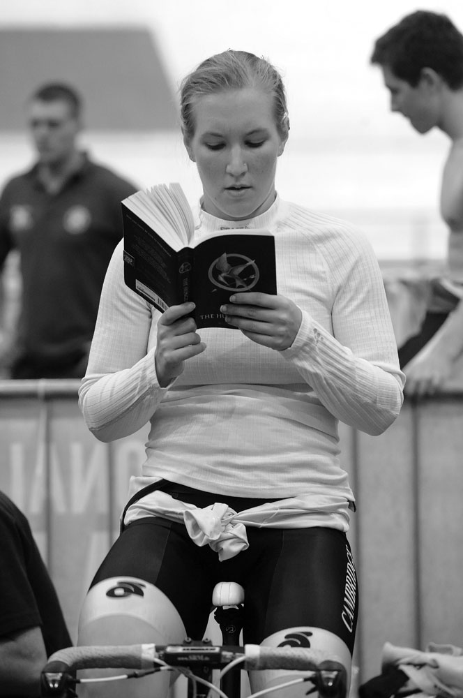 Warm up with a novel, British national track champs 2012, day two