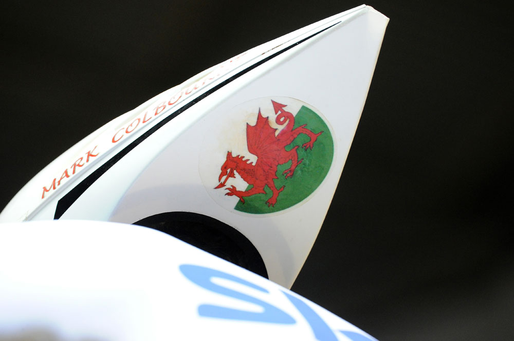 Mark Colbourne's helmet, British track national championships 2012