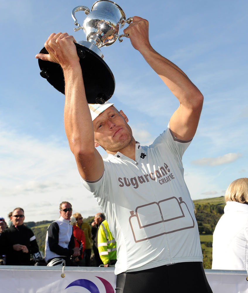 Michael Bramhall, vet winner, Monsal Hill-Climb 2012