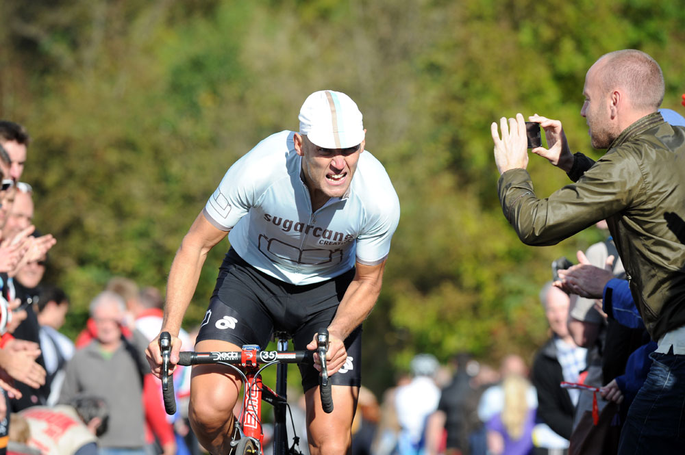 Vet winner MIchael Bramhall, Monsal Hill-Climb 2012