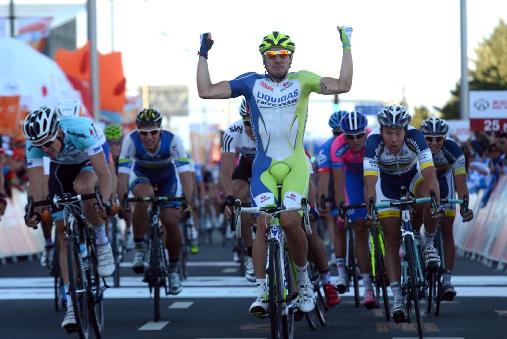 Elia Viviani wins, Tour of Beijing 2012, stage one
