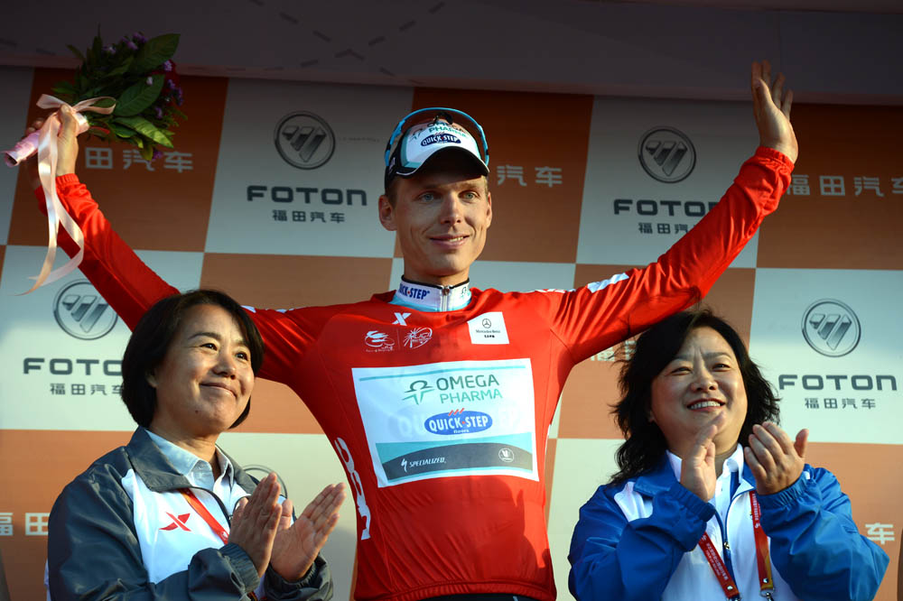 Tony Martin on podium, Tour of Beijing 2012, stage two