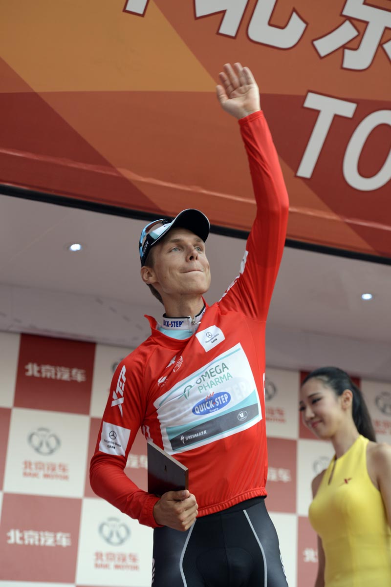 Tony Martin on podium, Tour of Beijing 2012, stage four