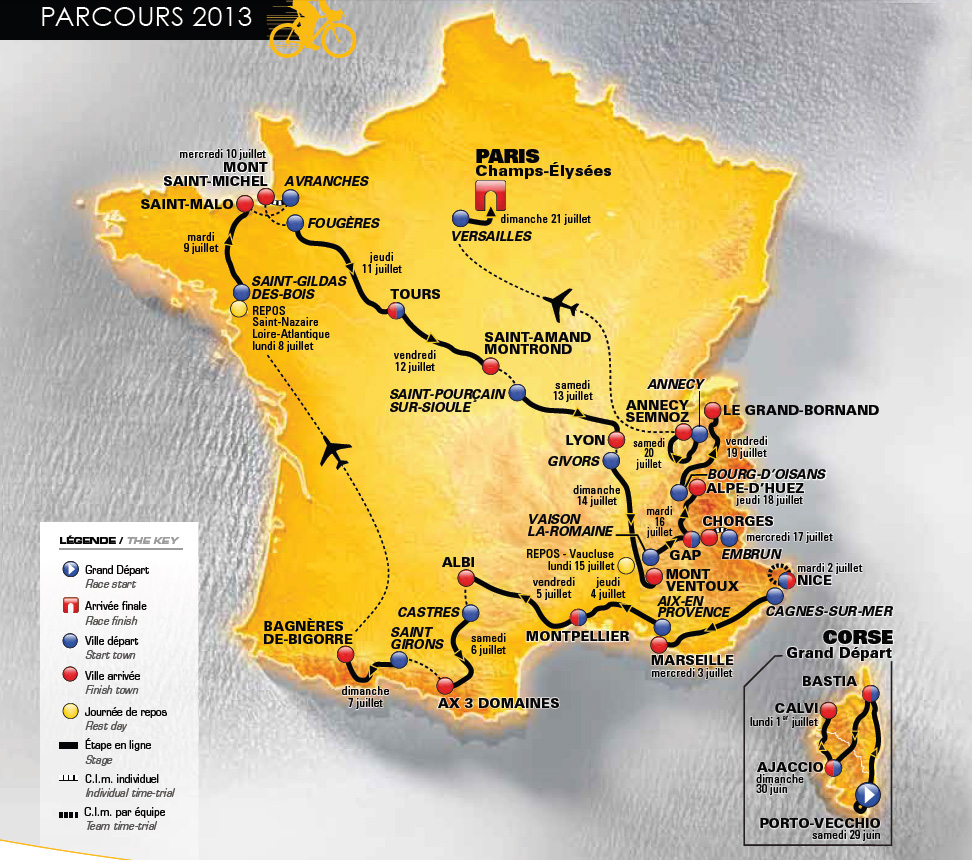Tour de France 2013 route tour de france, 2013