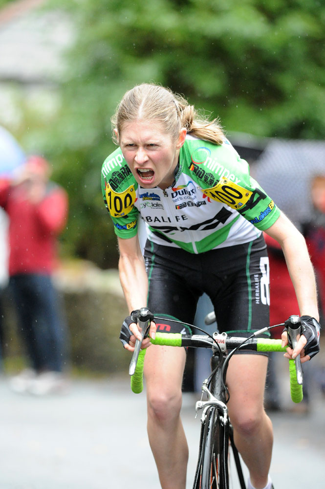 Lynn Hamel, first woman, National Hill-Climb Championships 2012