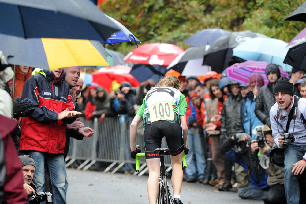 Lynn Hamel, first woman, National Hill-Climb Championships 2012