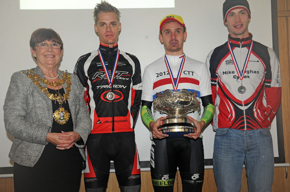 Men's podium, National Hill-Climb Championships 2012