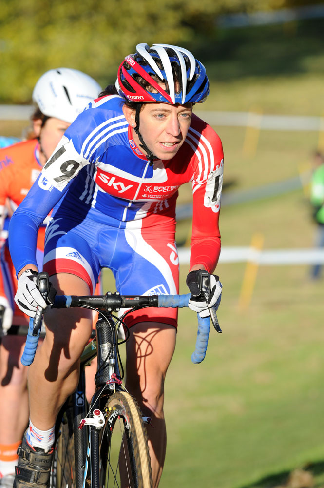 Helen Wyman on front, European Cyclo-Cross Championships 2012
