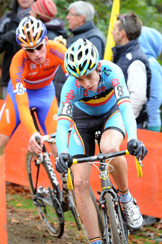 eurocross12-Van-Aert-5th-&-Teunissen-1st.jpg Van Aert and Teunissen, under-23 men, European Cyclo-Cross Championships 2012