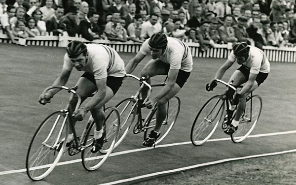 Photo: Great Britain team pursuit, 1948 London Olympic Games.