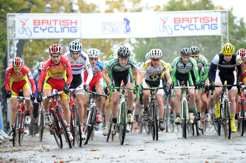Seniors start, National Trophy cyclo-cross 2012, Ipswich