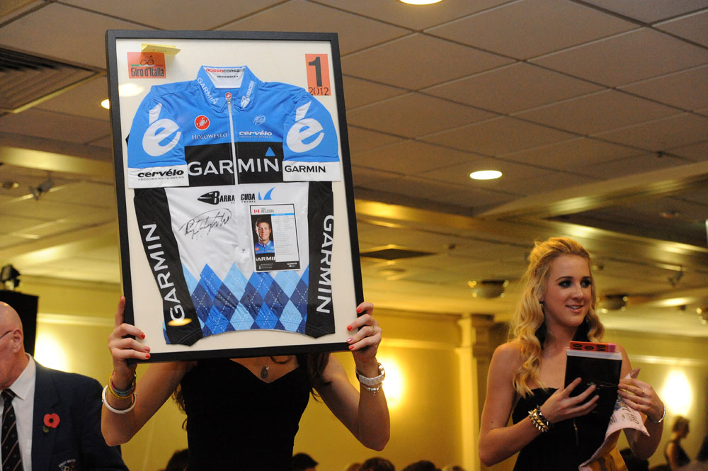 Ryder Hesjedal jersey in auction, Dave Rayner dinner 2012