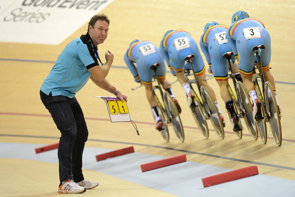 Belgium in team pursuit, Track World Cup, Glasgow 2012, day one