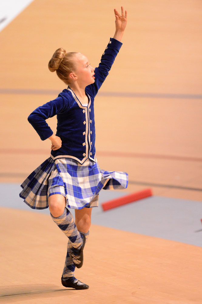 Highland dancer, Track World Cup, Glasgow 2012, day one